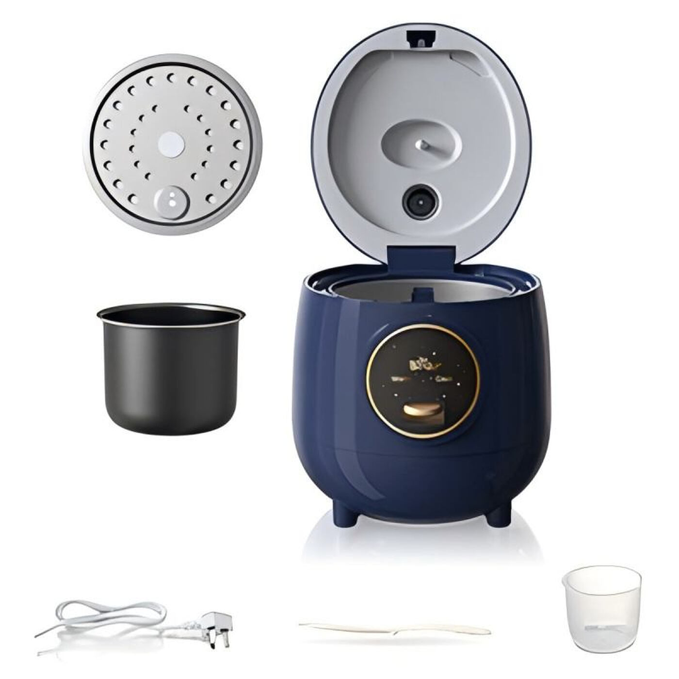 Bear Reiskocher (1,2 l, 200-238W) für 1-2 Personen – mit automatischer Warmhaltefunktion, antihaftbeschichtetem Innentopf und Ein-Knopf-Bedienung
