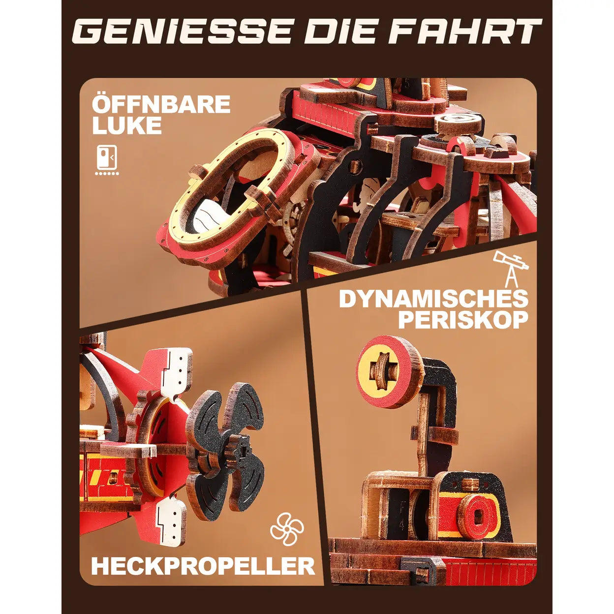 ROKR Gravity Swing Serie 3D-Holzpuzzles Modellbausätze, 228-teiliges motorloses Balancierspielzeug, STEM-Bauset für Jugendliche