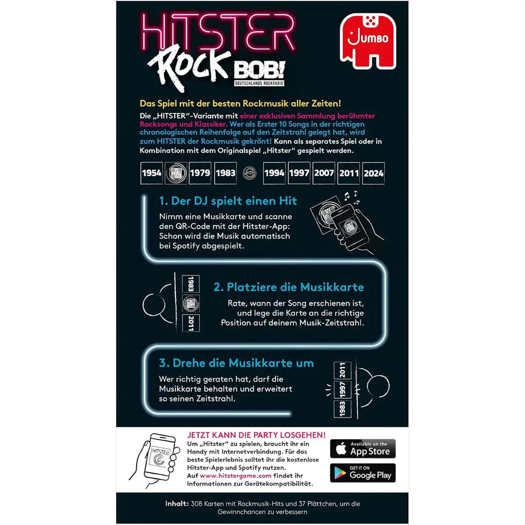 Hitster Rock, ein Party- und Kartenspiel für Erwachsene und Familien - 2 bis 10 Spieler ab 16 Jahren, Deutsch (DE)
