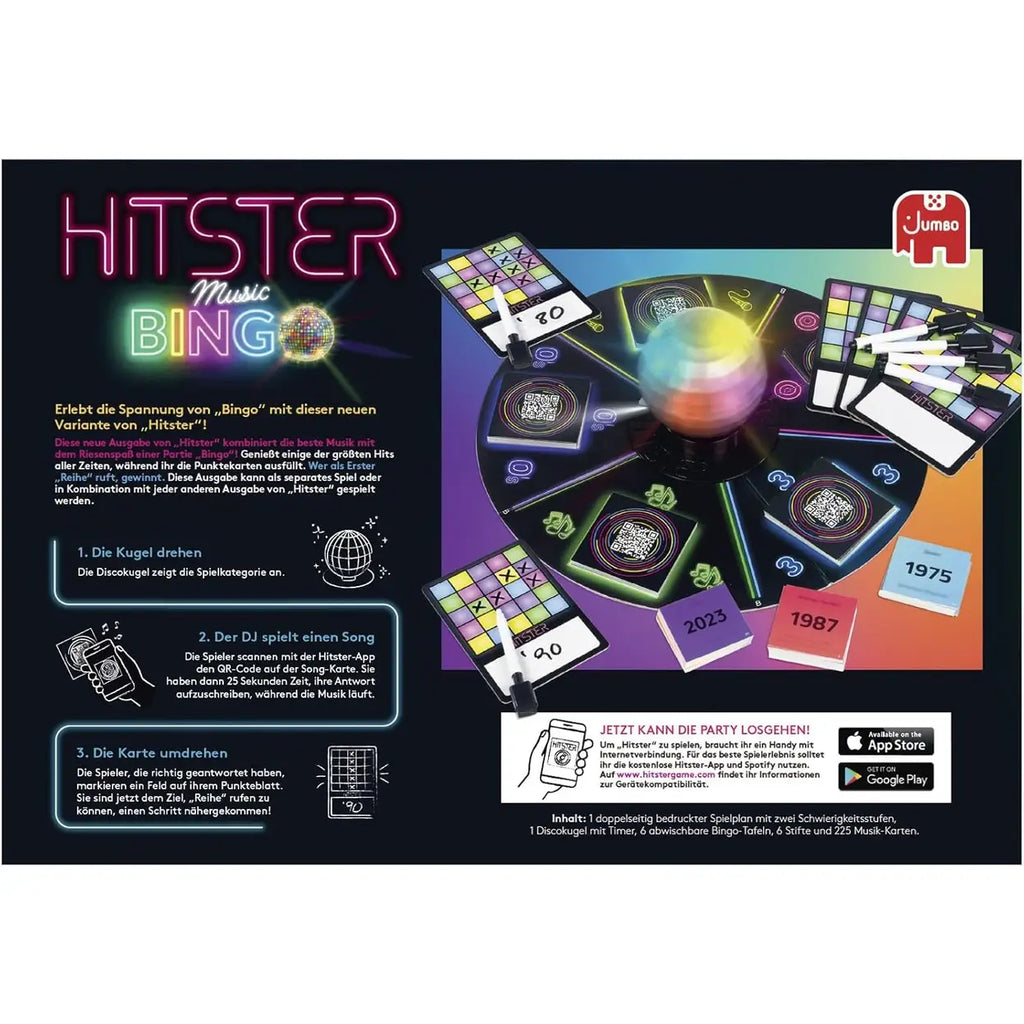 Hitster Bingo, Musik-Brettspiel, ab 12 Jahren, 2-6 Spieler, Perfekt für Spielabende, Partys und Familienspaß, Deutsch (DE)