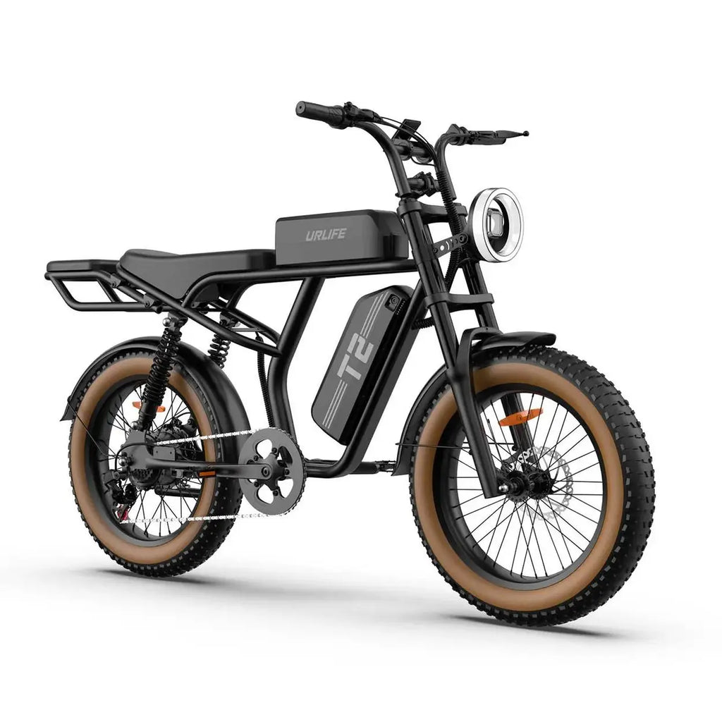 URLIFE T2 Elektrofahrrad für Erwachsene, 500 W Motor, 48 V 15,6 Ah Akku, 20 x 4 Fettreifen, geeignet für das Pendeln in der Stadt, Unisex-Design