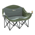 Outsunny Faltstuhl 2 Sitzer faltbar Campingstuhl mit Getränkehalter Tragetasche Outdoor Klappstuhl bis 250kg belastbar robust leicht gepolstert Angelstuhl Gartenstuhl für Garten Camping Strand