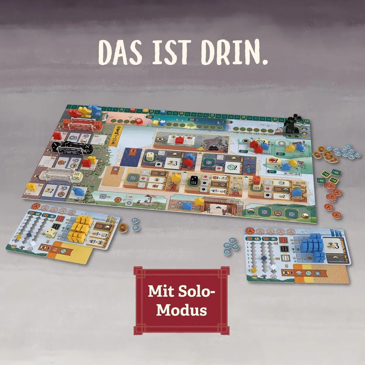 KOSMOS Die weiße Burg, Am Hof des Daimyo, Strategiespiel mit besonderem Würfel-Mechanismus, Gesellschaftsspiel für 1-4 Personen ab 12 Jahren, Kennerspiel