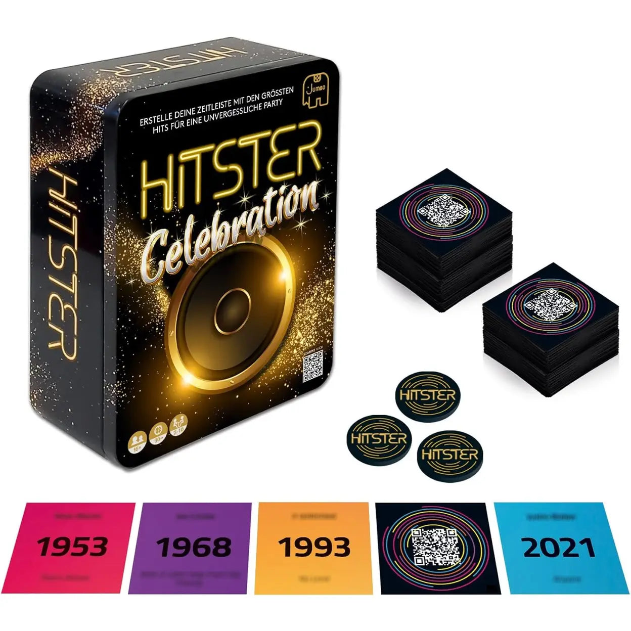 Hitster Celebration, EIN Party- und Kartenspiel für Erwachsene und Familien - 2 bis 10 Spieler ab 16 Jahren, Deutsch