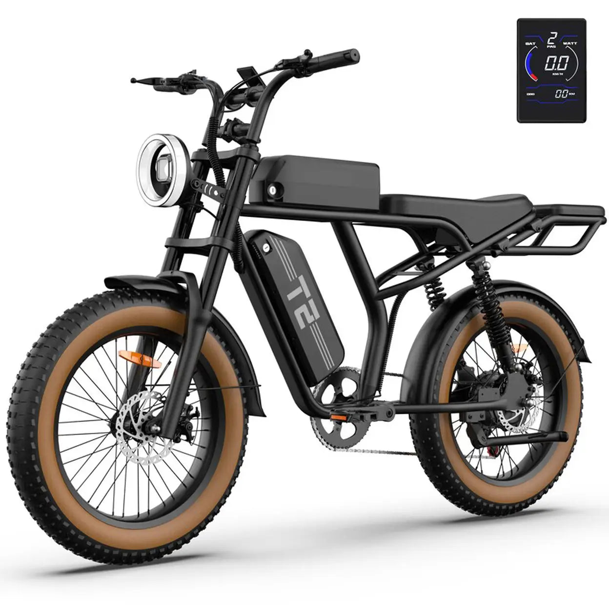 URLIFE T2 Elektrofahrrad für Erwachsene, 500 W Motor, 48 V 15,6 Ah Akku, 20 x 4 Fettreifen, geeignet für das Pendeln in der Stadt, Unisex-Design