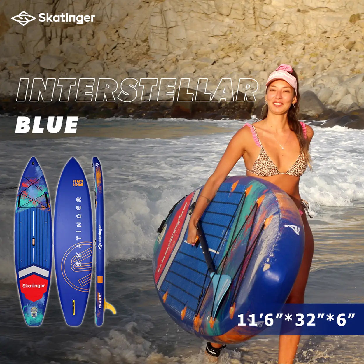 SKATINGER Interstellar Blau 11'6"*32"*6"