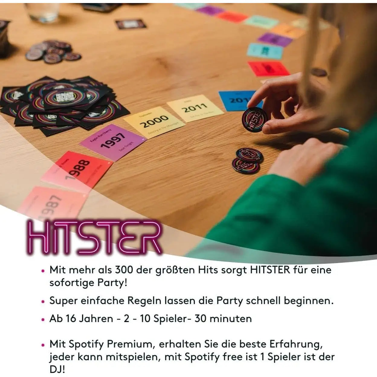 Hitster Original, EIN Party- und Kartenspiel für Erwachsene und Familien - 2 bis 10 Spieler ab 16 Jahren, Deutsch (DE)
