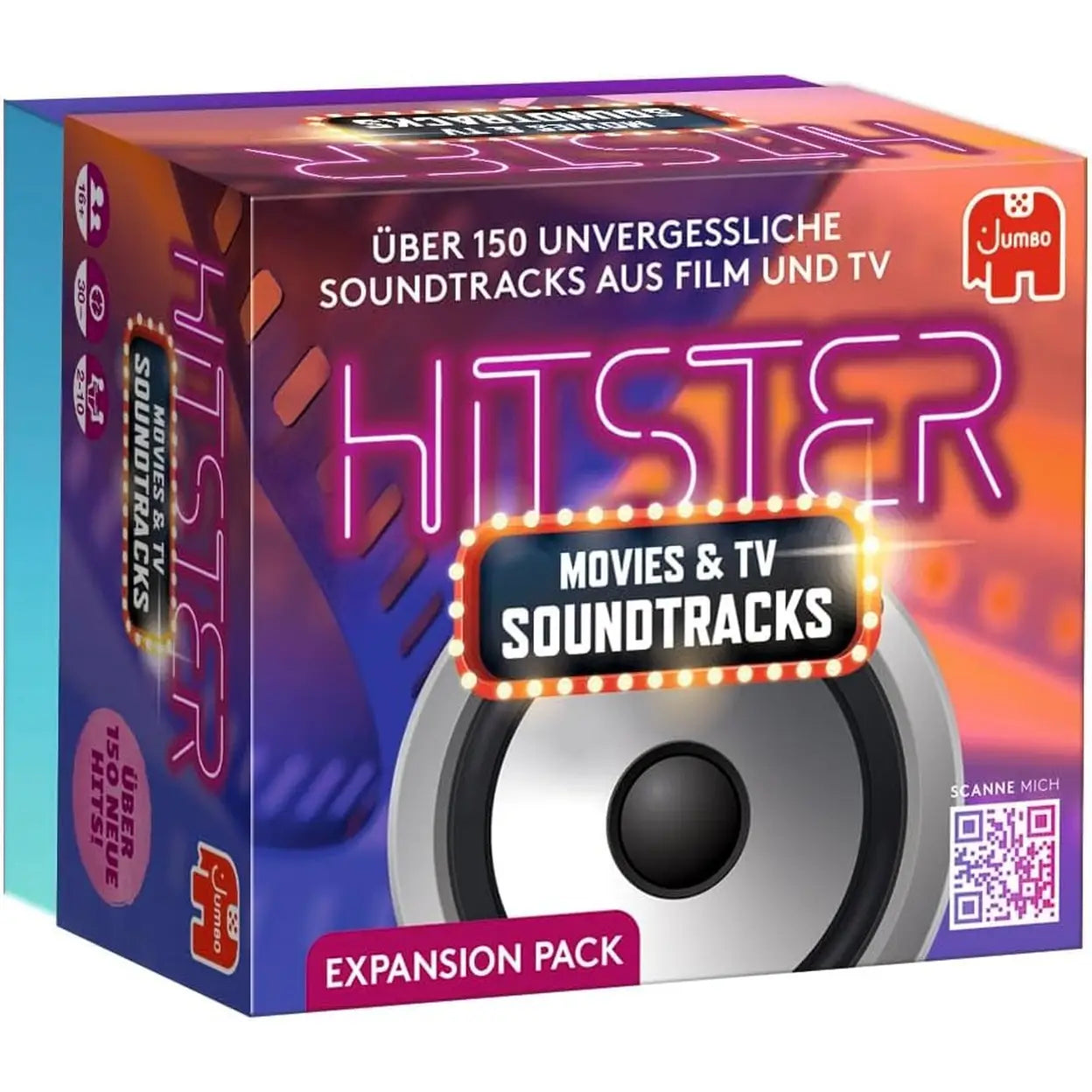 Hitster Film & Serien Soundtracks, Deutsche Erweiterung, 154 Musikkarten, Party- & Kartenspiel für Erwachsene und Familien, 2 bis 10 Spieler, ab 16 Jahren, Deutsch (DE)