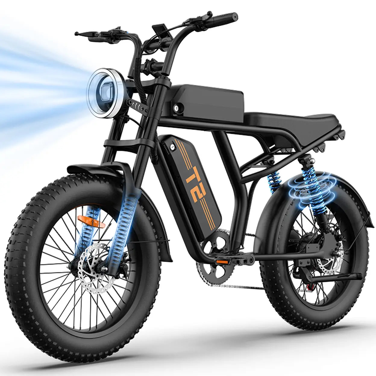 URLIFE T2 Elektrofahrrad für Erwachsene, 500 W Motor, 48 V 15,6 Ah Akku, 20 x 4 Fettreifen, geeignet für das Pendeln in der Stadt, Unisex-Design