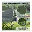 Outsunny Faltstuhl 2 Sitzer faltbar Campingstuhl mit Getränkehalter Tragetasche Outdoor Klappstuhl bis 250kg belastbar robust leicht gepolstert Angelstuhl Gartenstuhl für Garten Camping Strand