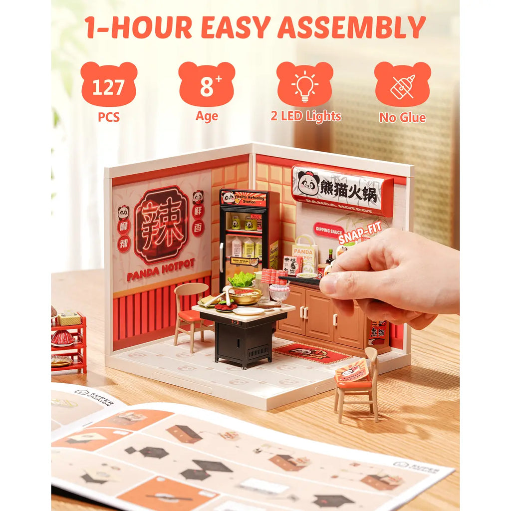 Rolife 1 DIY Wooden Kit for Dollhouse, Miniature Model Assembly, Super Creator DIY Miniaturhaus-Bausatz aus Kunststoff – 3D-P