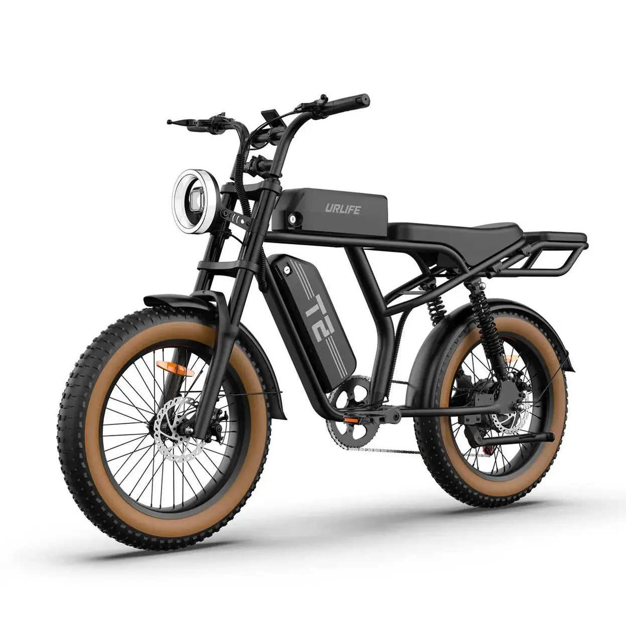 URLIFE T2 Elektrofahrrad für Erwachsene, 500 W Motor, 48 V 15,6 Ah Akku, 20 x 4 Fettreifen, geeignet für das Pendeln in der Stadt, Unisex-Design