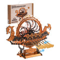 ROKR 3D Holzpuzzle für Erwachsene - DIY Modellbausatz eines Wikingerdrachenschiffs, Mechanisches dynamisches Boot mit LED, Bewegliche Zahnräder und Segel, Coole Dekoration, Einzigartiges Geschenk für Männer und Frauen