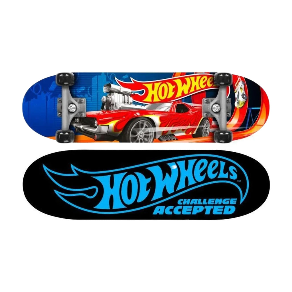 HOT Wheels Skateboard 71cm ABEC5, Blau Gelb Rot
