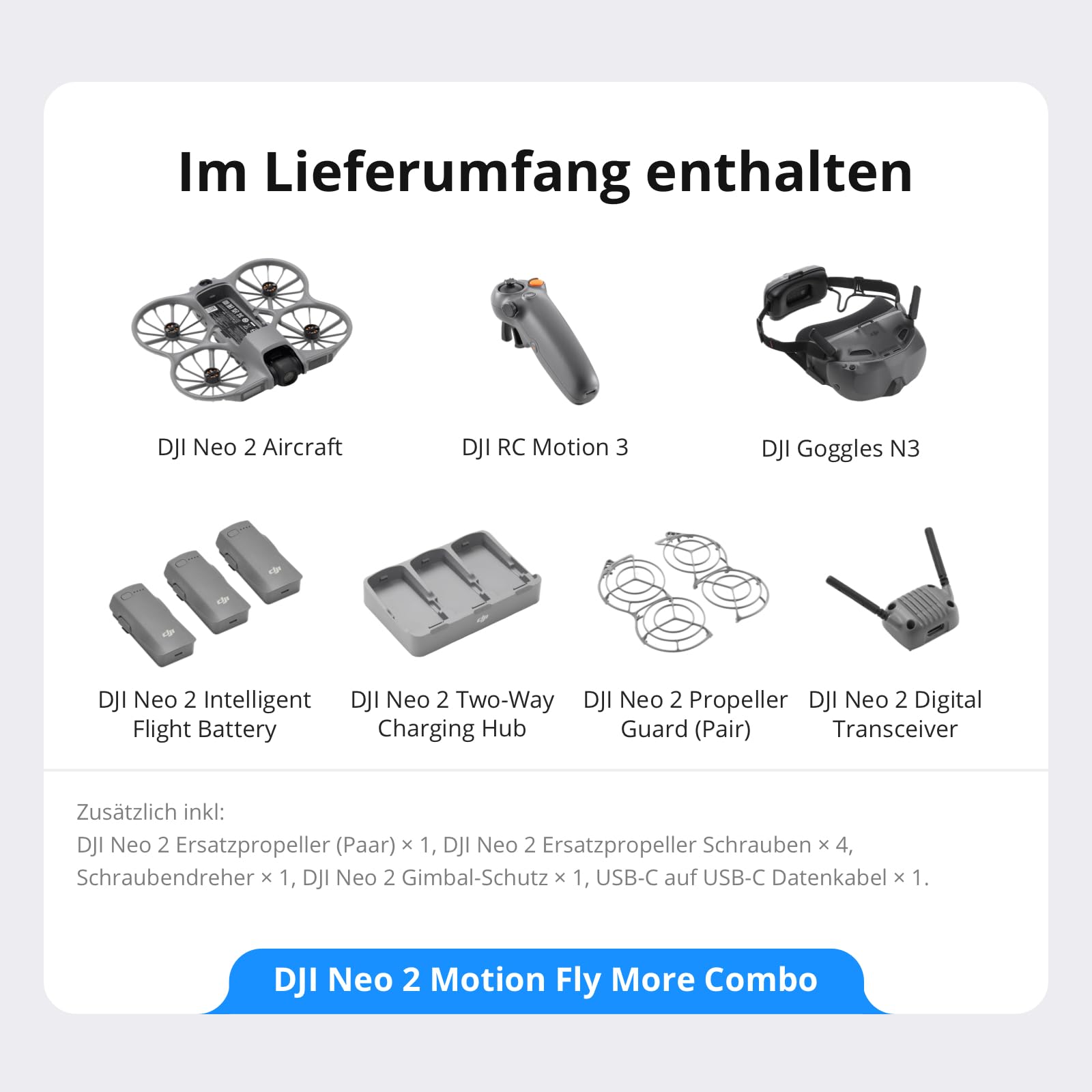 DJI Neo 2 Motion Fly More Combo mit RC Motion 3 und Goggles N3 - Drohne für Einsteiger