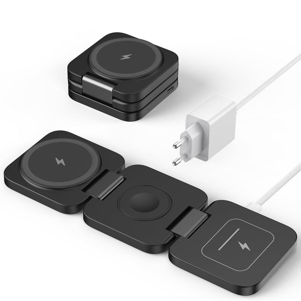 Induktive Ladestation Kompatibel mit Magsafe Ladegerät,3-in-1 Ladestation