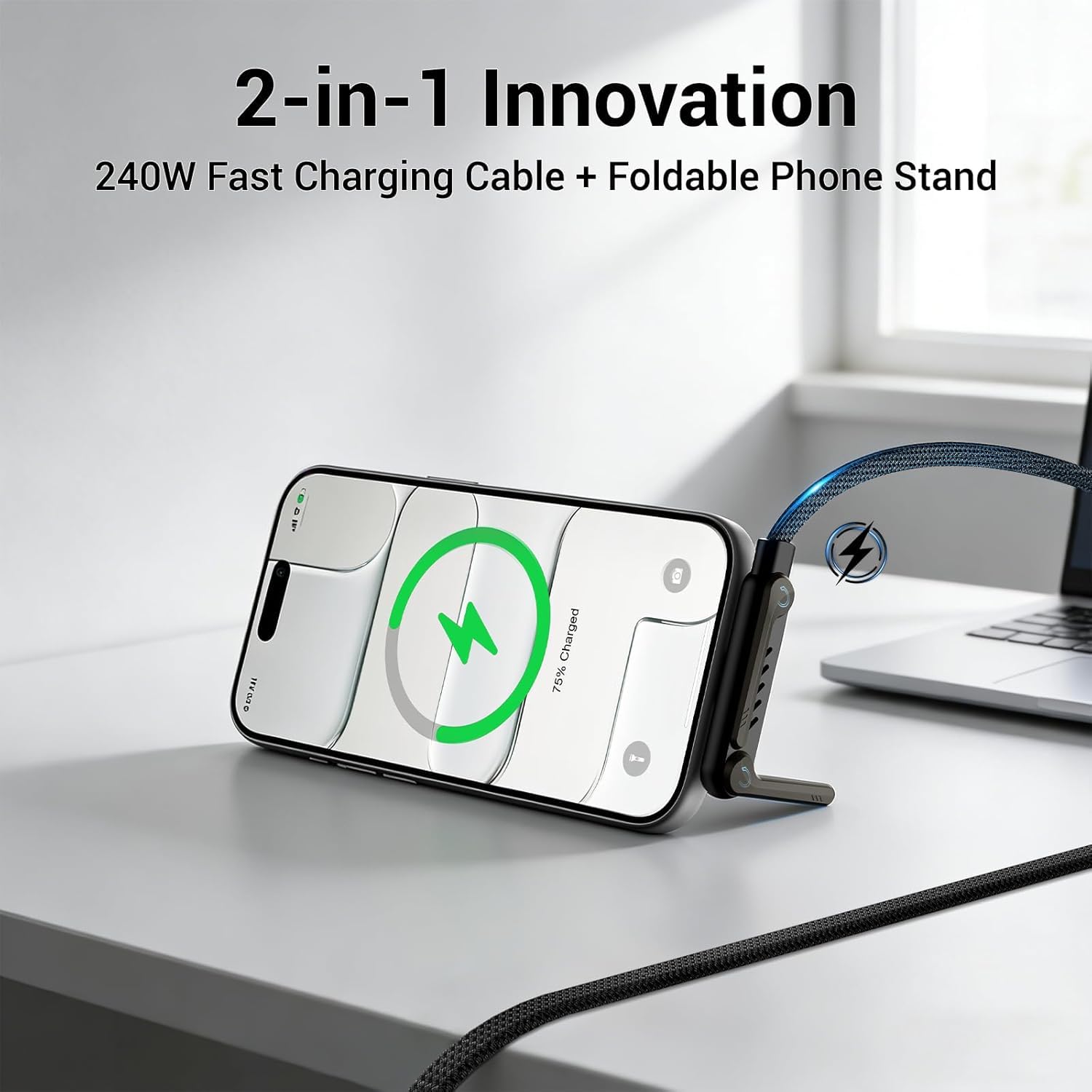 Fast Charging Cable with Metal Stand