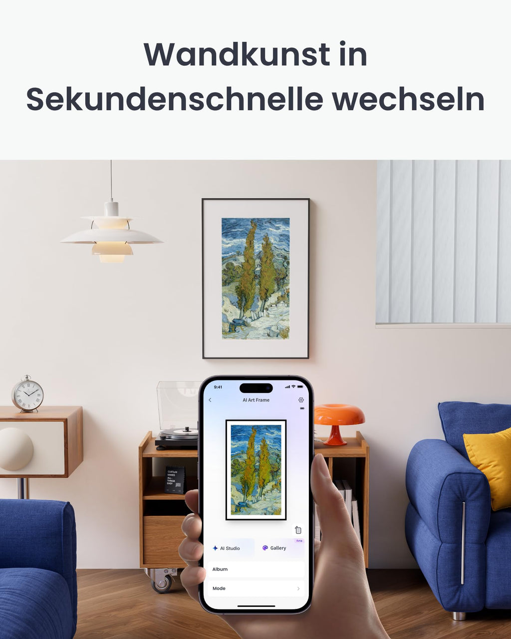 SwitchBot KI Art Frame 7.3'', Kabellos Digitaler Bilderrahmen