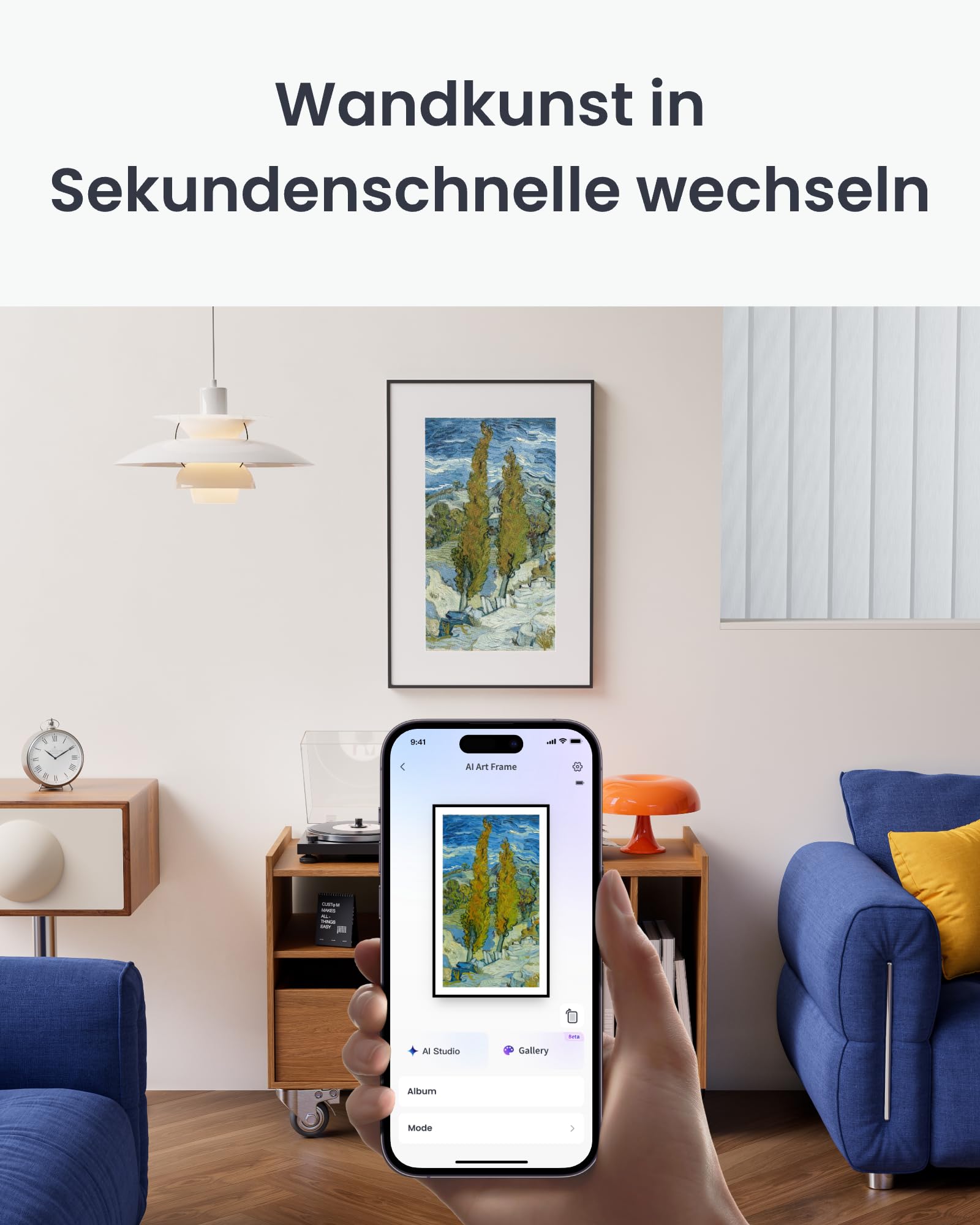 SwitchBot KI Art Frame 13.3'', Kabellos Digitaler Bilderrahmen