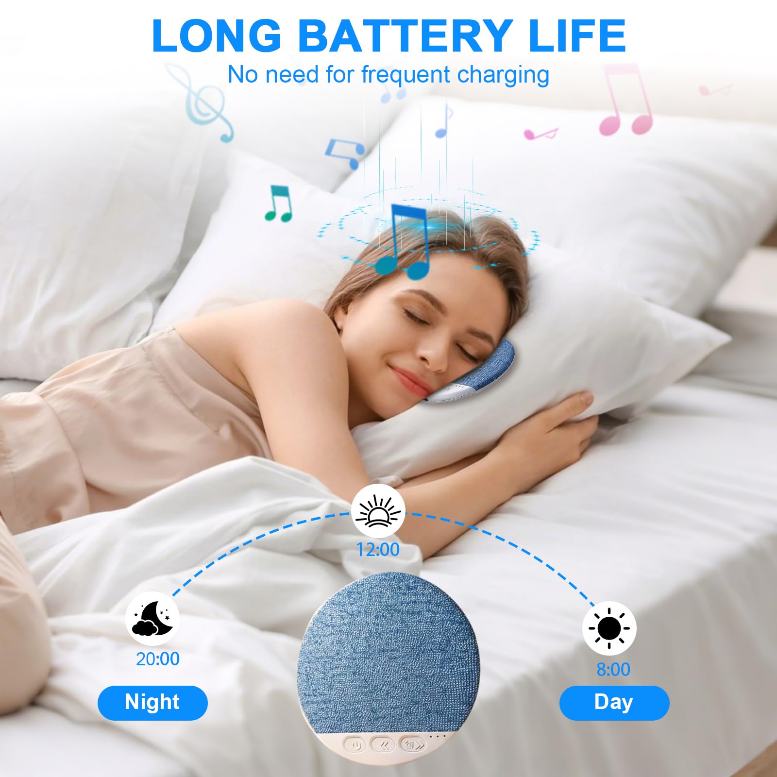Kissenlautsprecher Bluetooth,- Tragbarer Mini-Lautsprecher - Unter dem Kissen