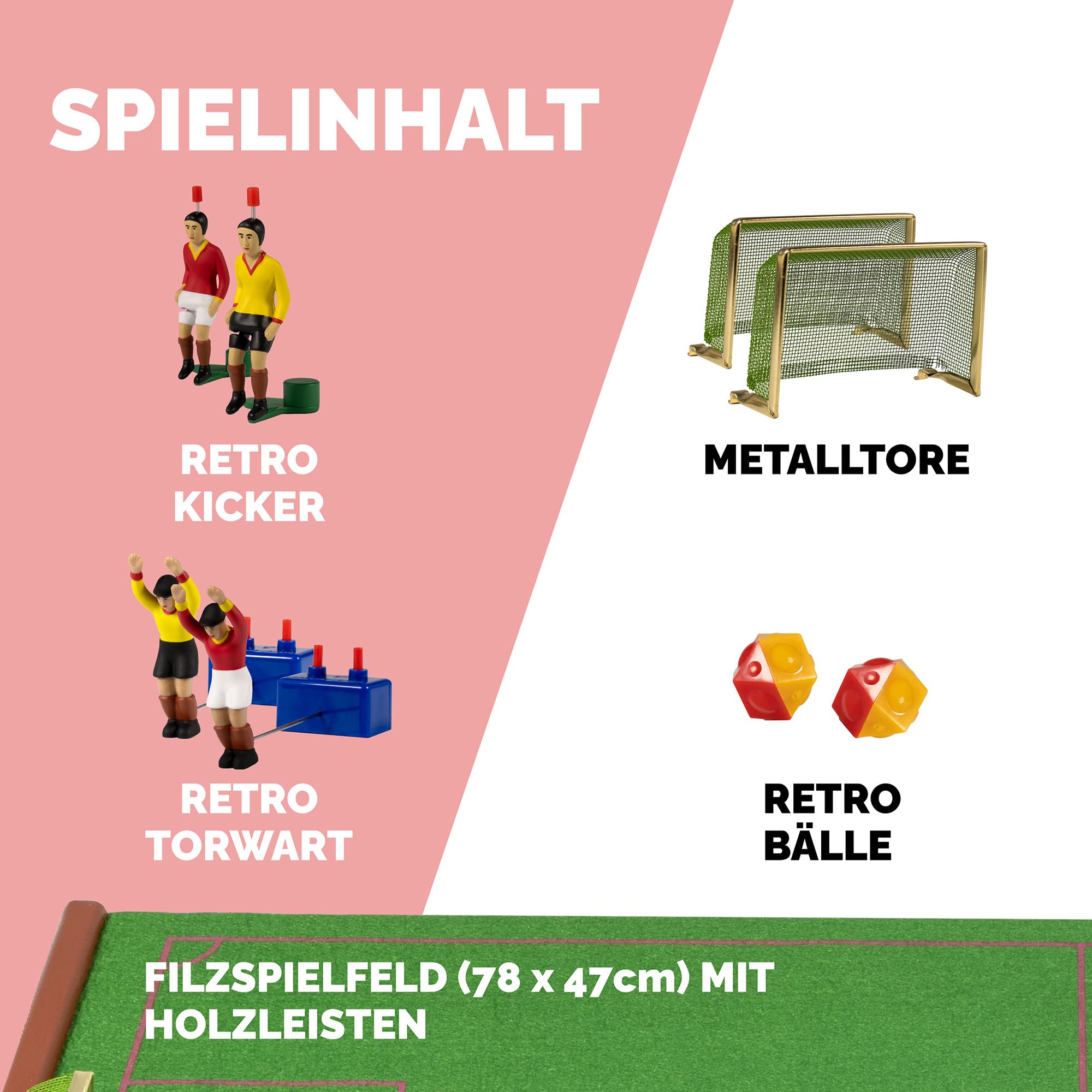 TIPP-KICK Spiel Retro Edition Tischfußball-Set