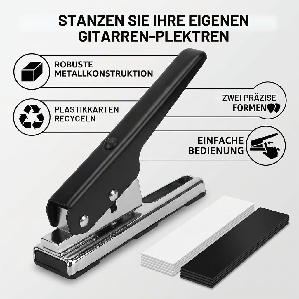 Plektrum-Locher, DIY Gitarren-Pick-Cutter-Maker, Plektrum-Lochstanzer mit 2 Formen, schwarz