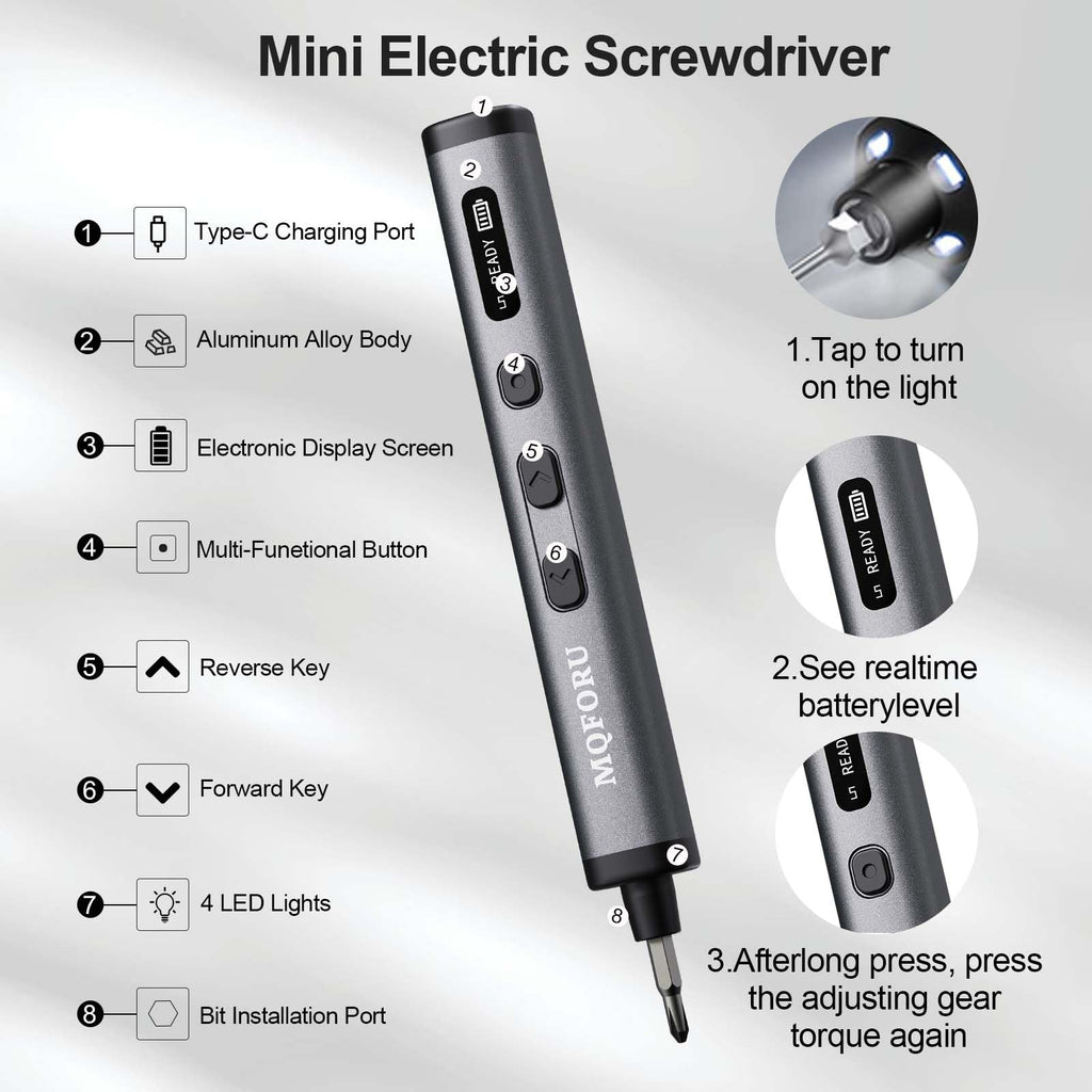 Electric Screwdriver Set with 72 Magnetic Bits