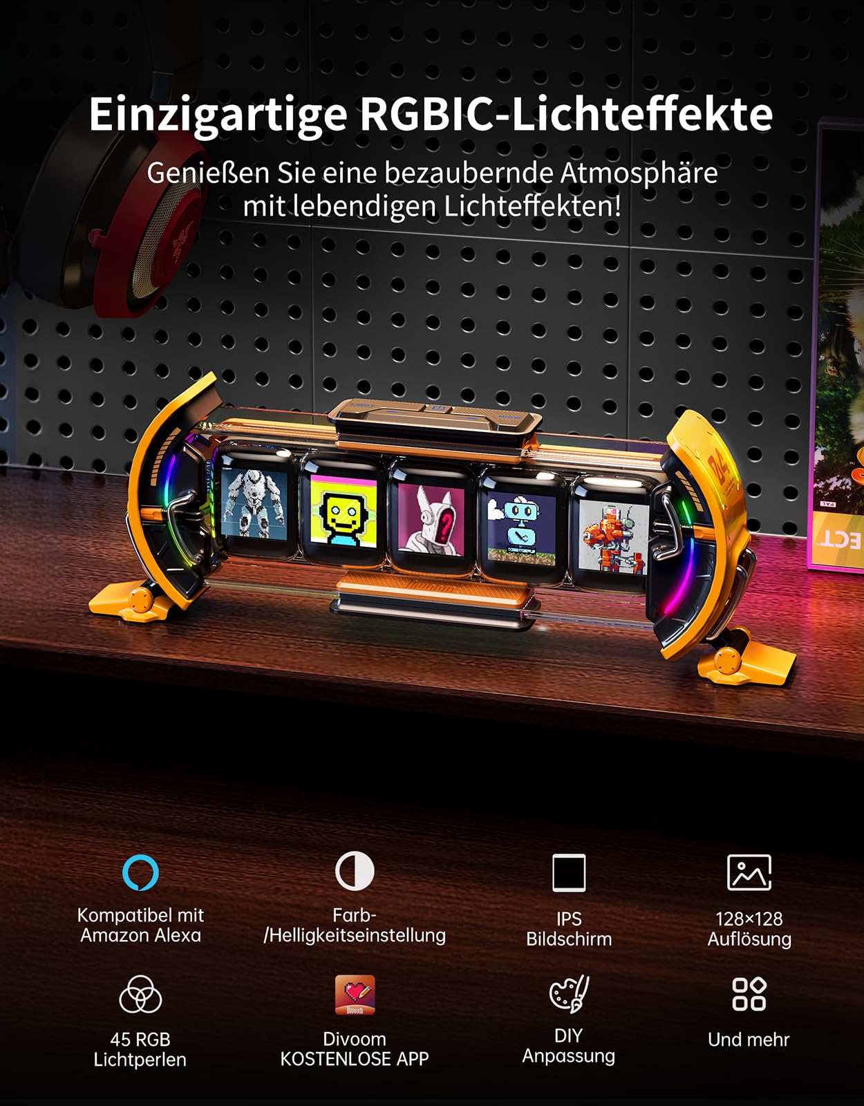 Divoom Times Gate – Cyberpunk-Gaming-Digitaluhr