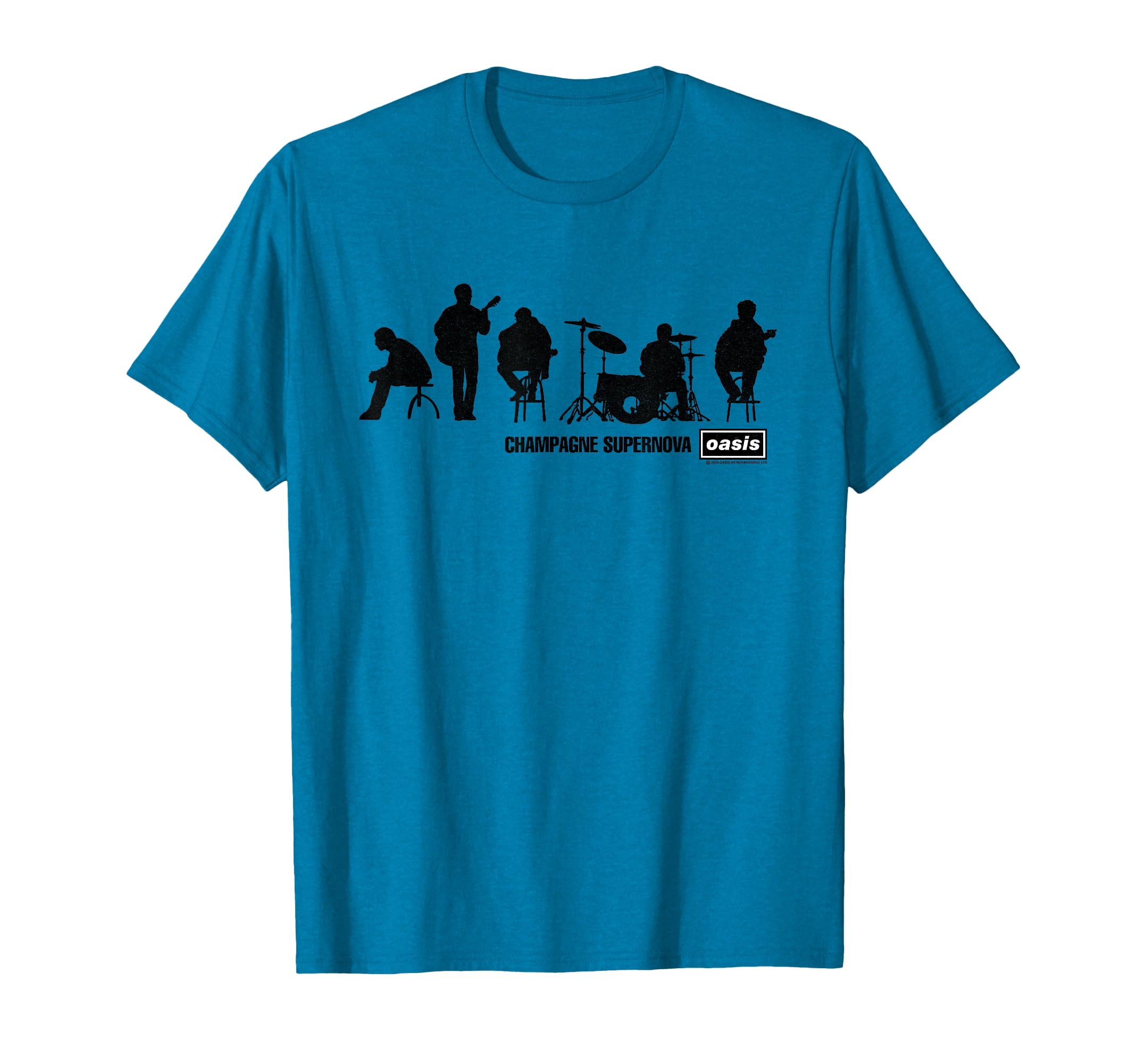 Oasis Band Silhouette On Blue T-Shirt