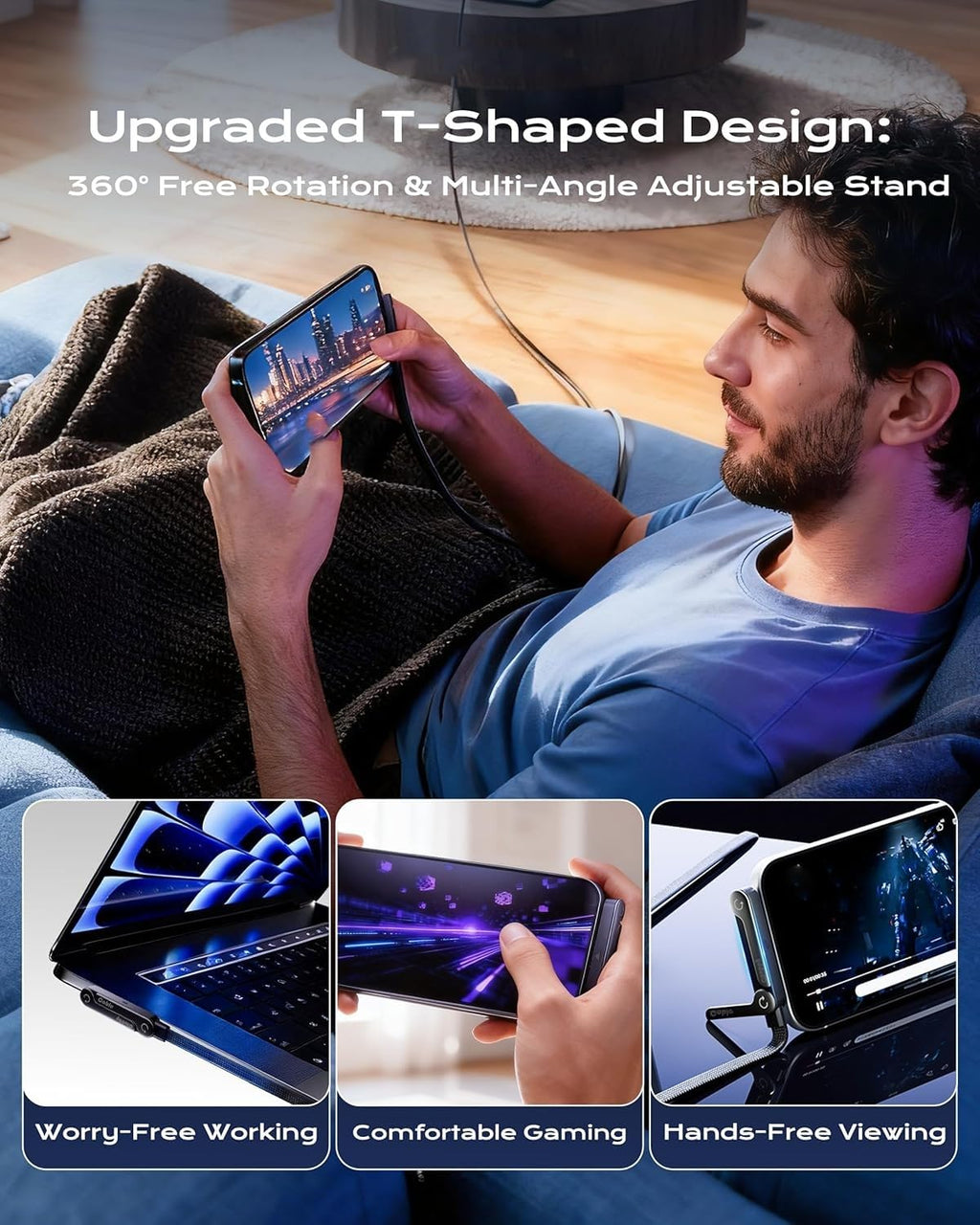 Fast Charging Cable with Metal Stand
