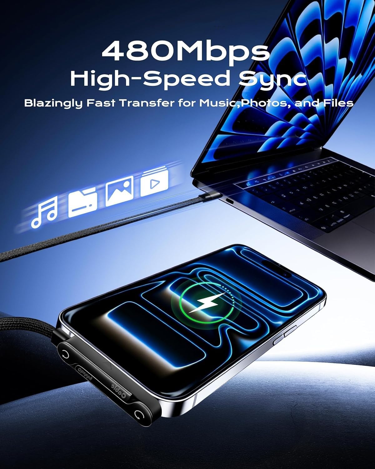 Fast Charging Cable with Metal Stand