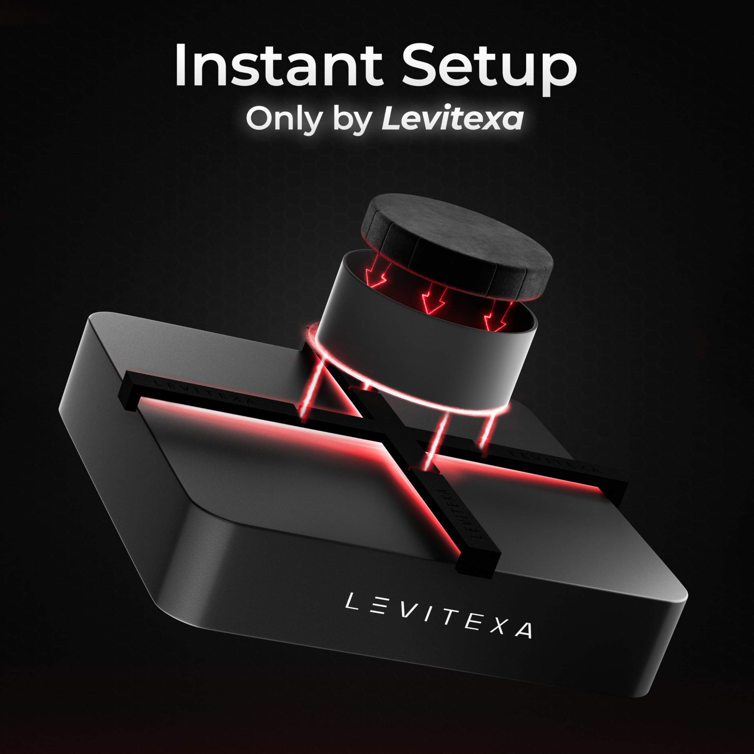 Levitexa Nimbus Schwebendes Display - Schwebendes Display, schwebender Display-Ständer, schwebende Dekoration, Magnetanzeige, Magnetschwebefunktion für Figuren und Spielzeug, quadratische Basis