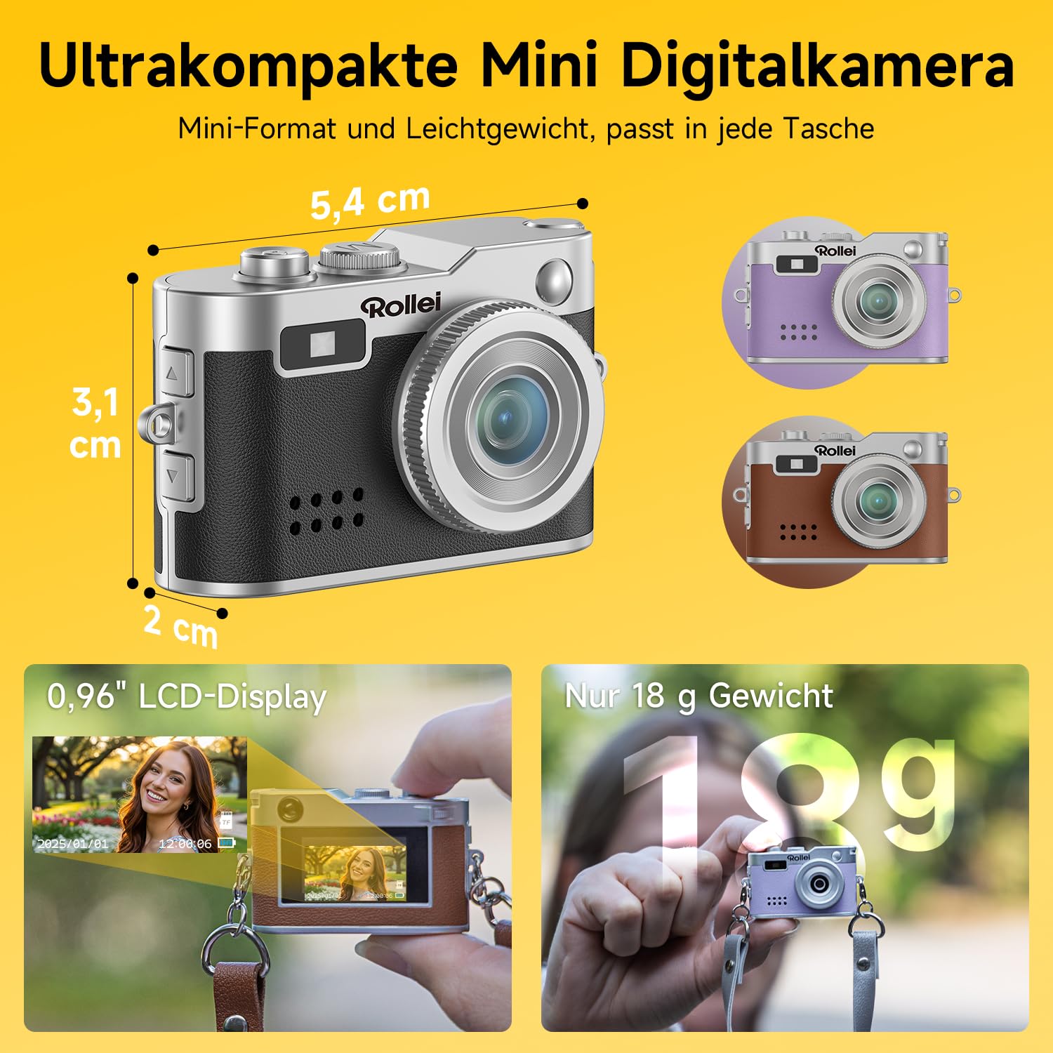 Rollei Minidigitalkamera Vintage Braun