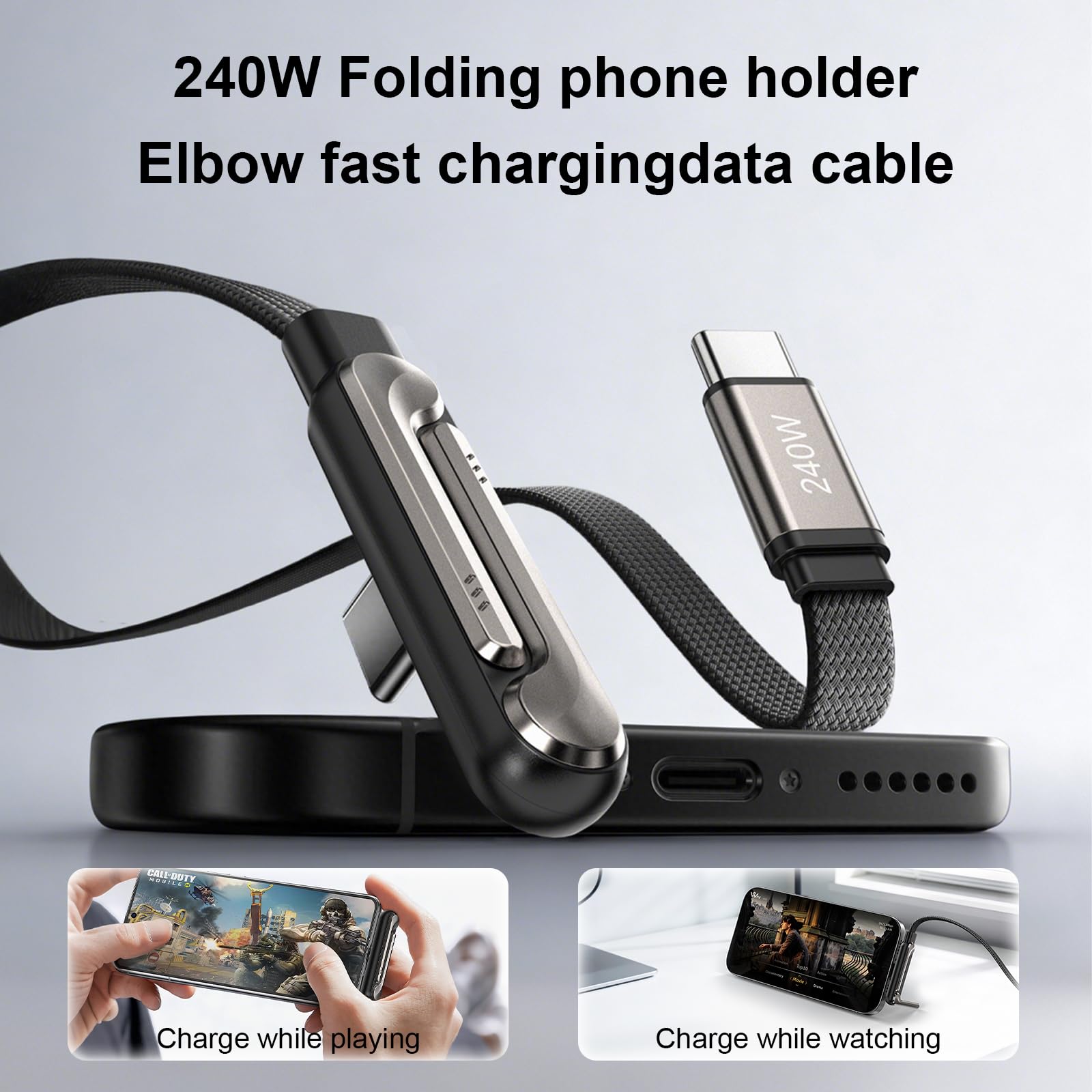 Fast Charging Cable with Metal Stand