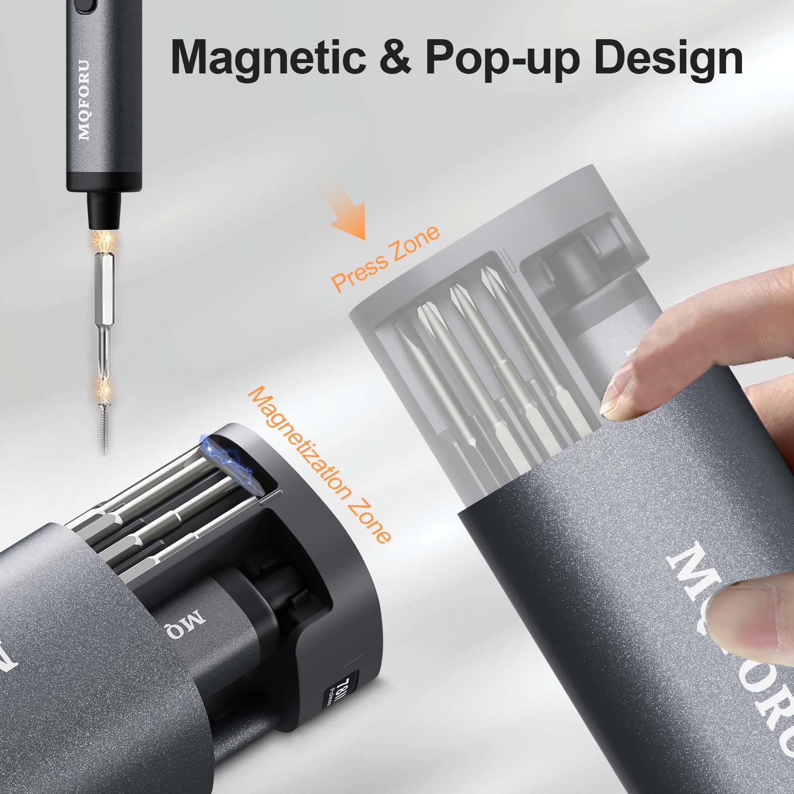 Electric Screwdriver Set with 72 Magnetic Bits