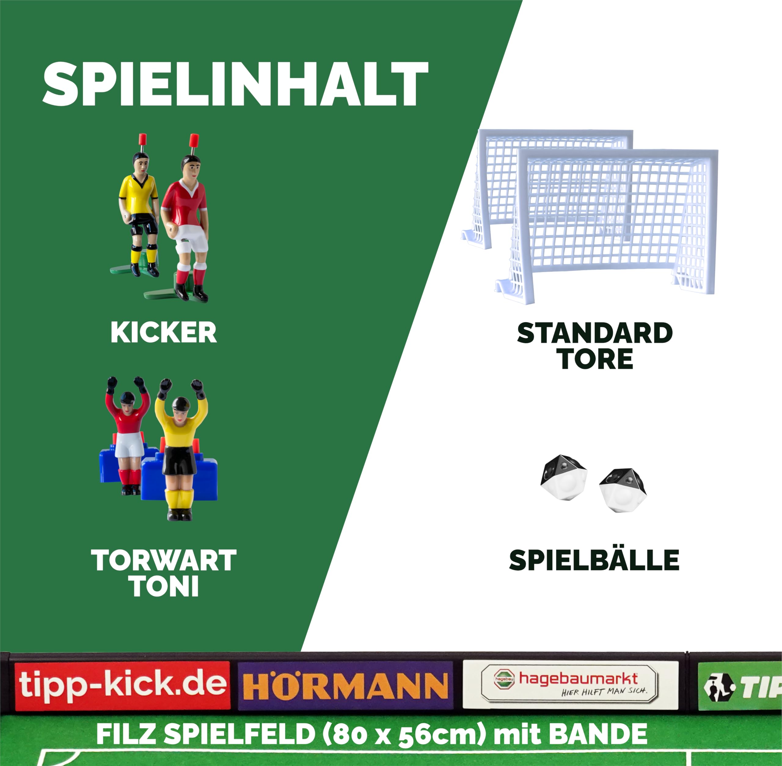 TIPP-KICK Spiel Junior Cup Tischfußball-Set mit Bande