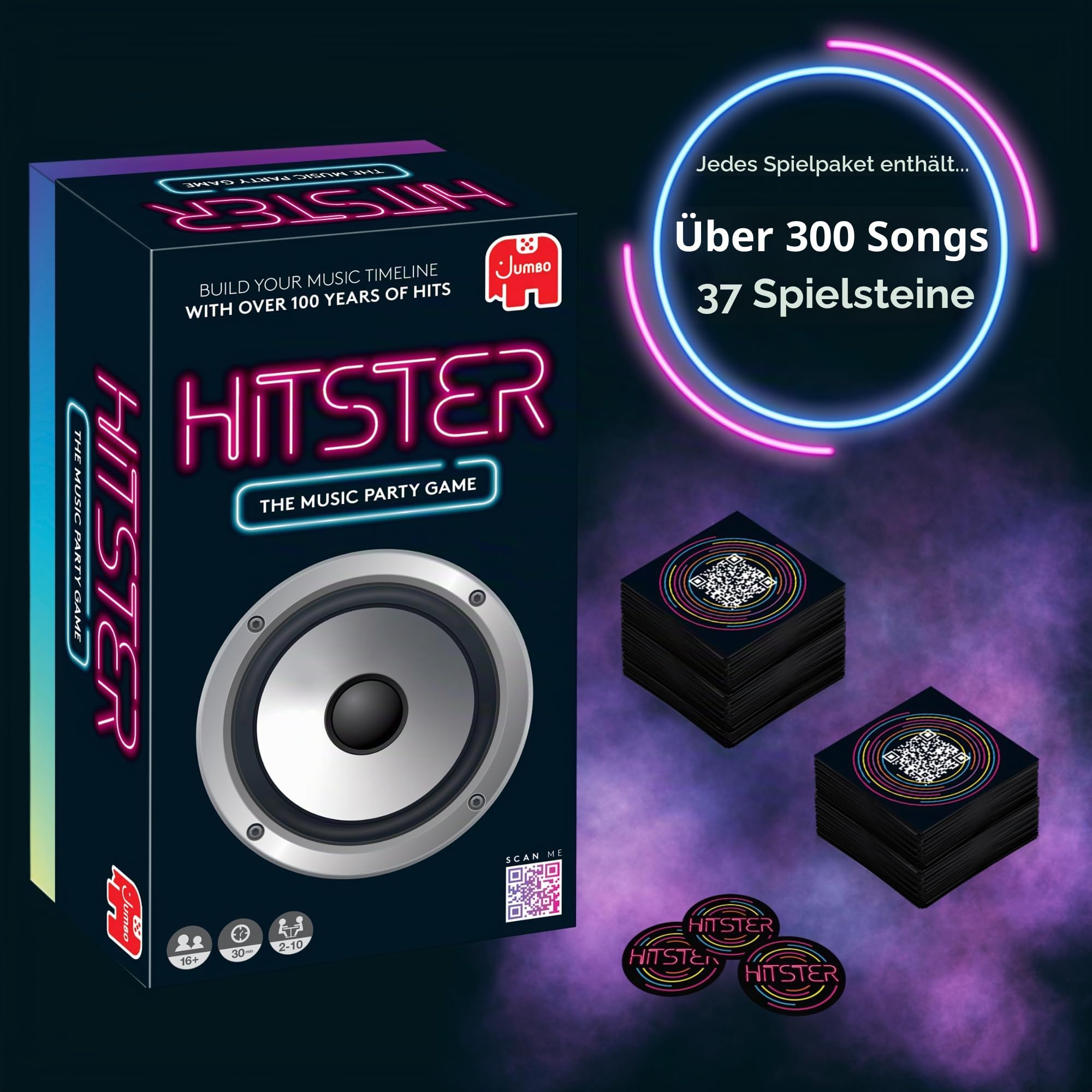 Hitster Original, EIN Party- und Kartenspiel für Erwachsene und Familien - 2 bis 10 Spieler ab 16 Jahren, Englisch sprachig (UK), 12x21x7,5