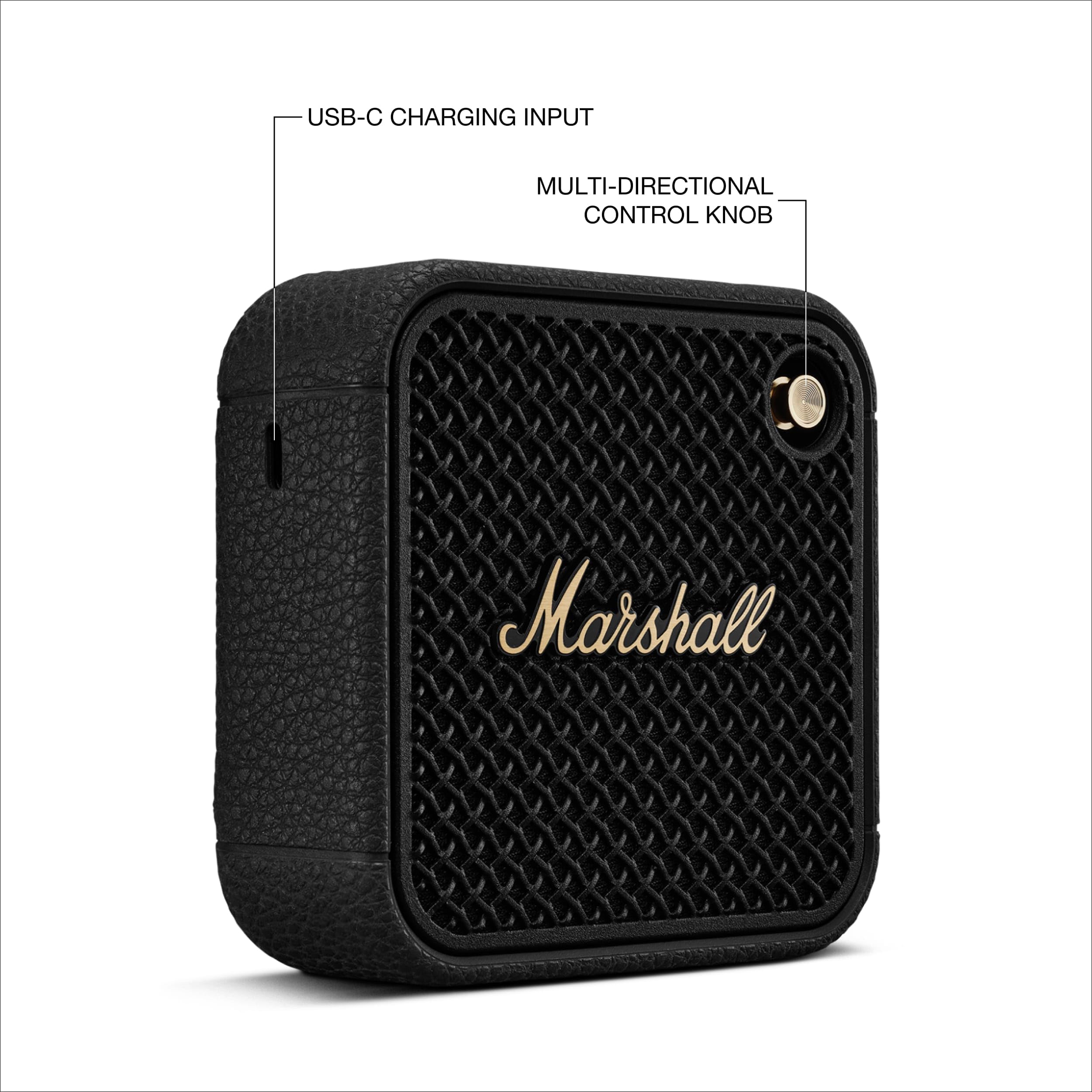 Marshall Willen II Bluetooth-Lautsprecher, kabellos, über 17+ Stunden Spielzeit, wasserdicht nach IP67 – Schwarz und Messing