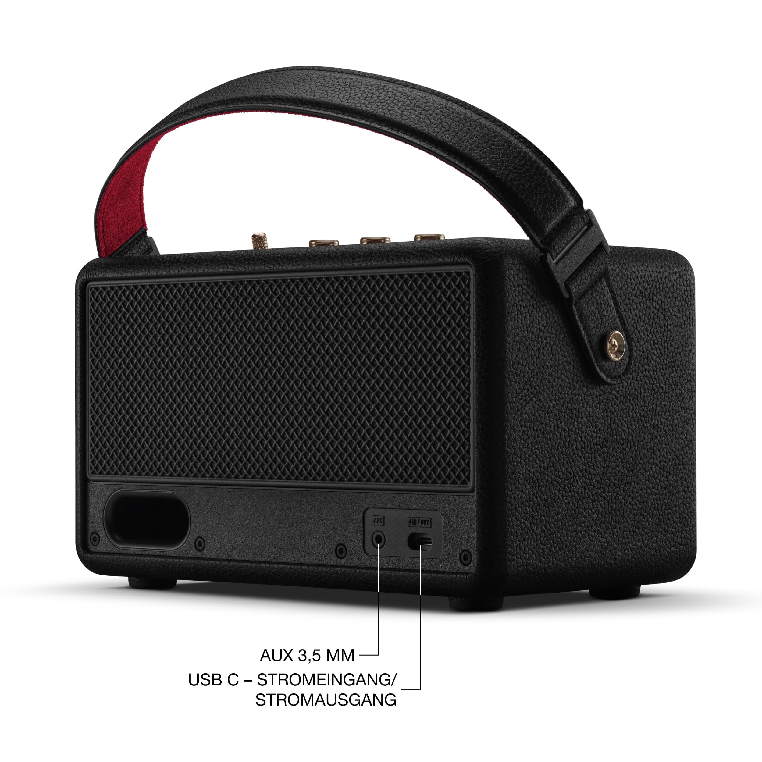 Marshall Kilburn III Tragbarer Bluetooth Lautsprecher mit über 50 Stunden Spieldauer - Schwarz und Messing
