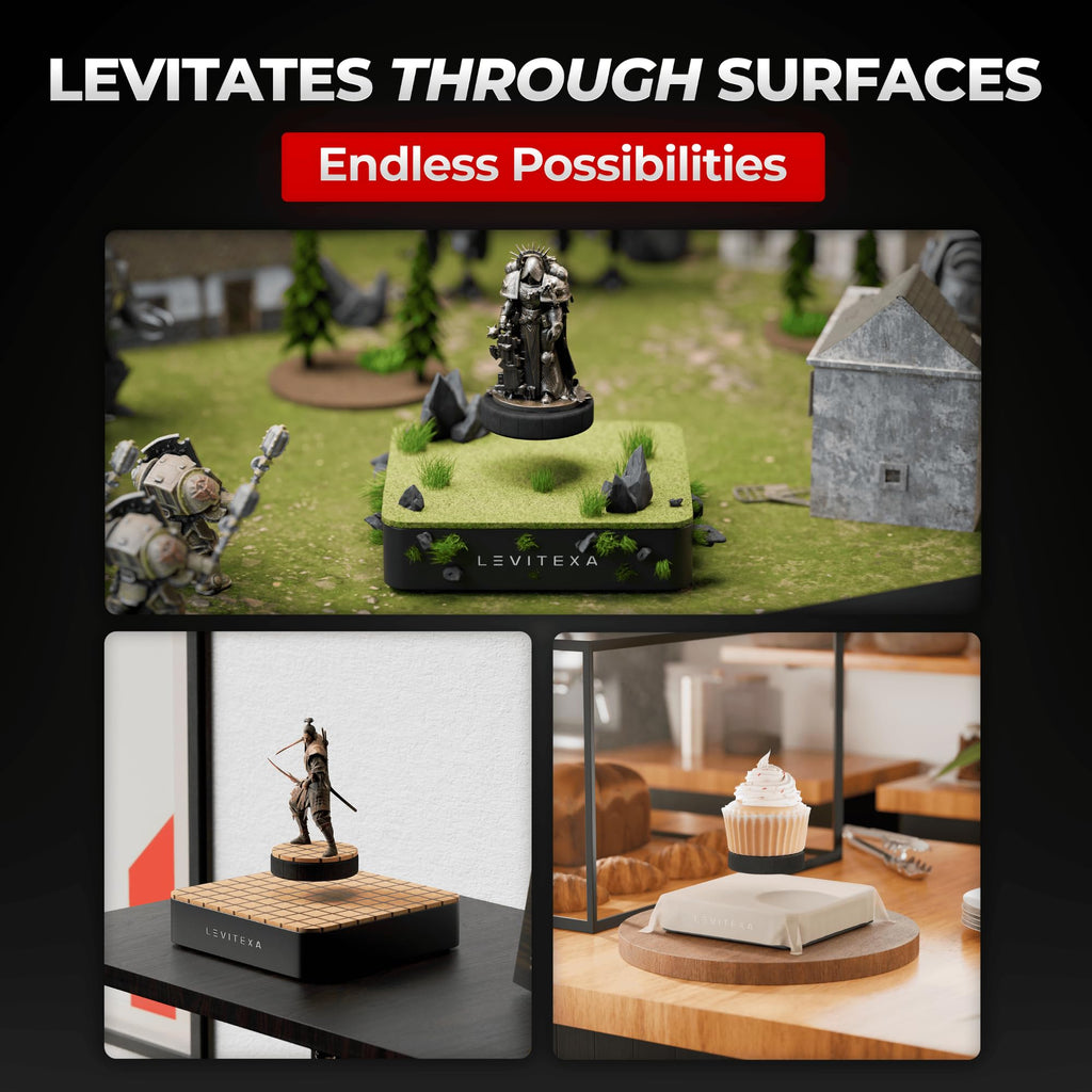 Levitating display with magnetic levitation function for figures and toys