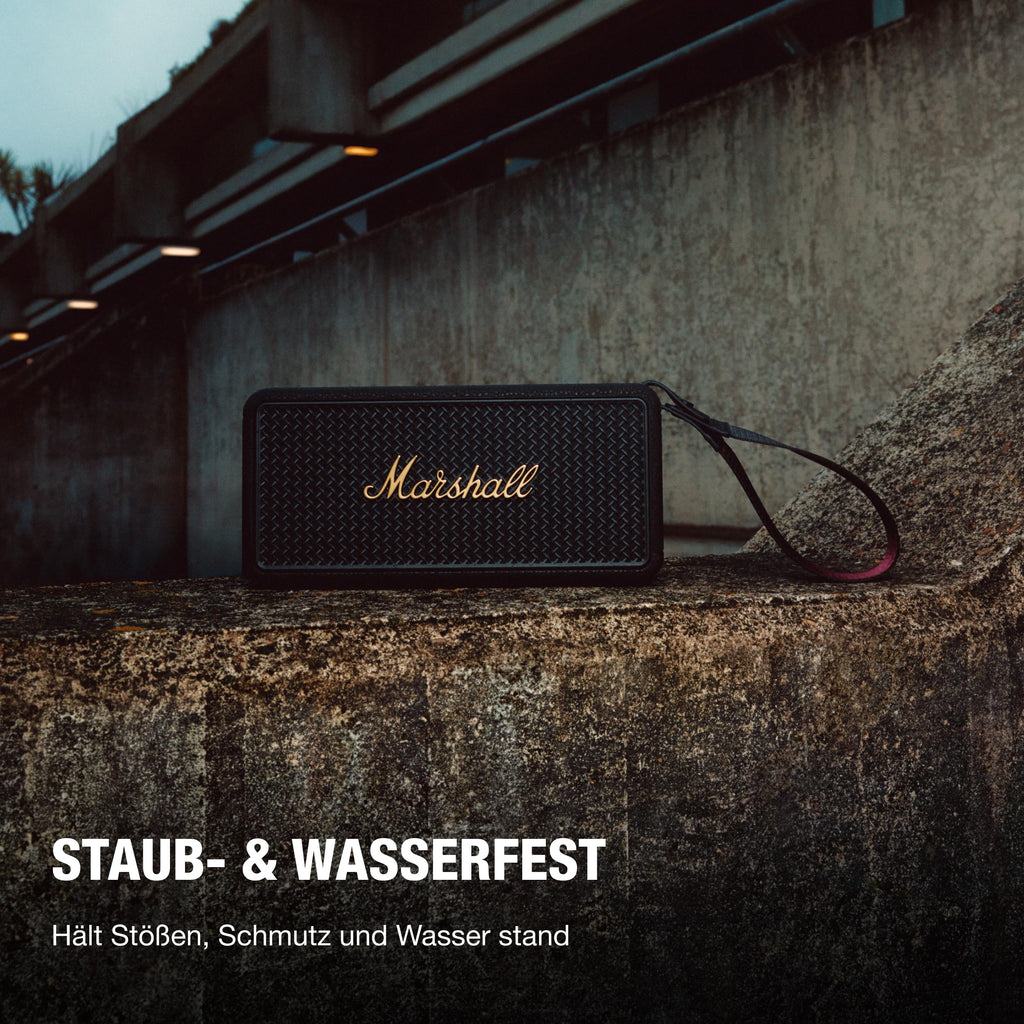 Marshall Middleton II Bluetooth Tragbarer Bluetooth-Lautsprecher – Schwarz und Messing