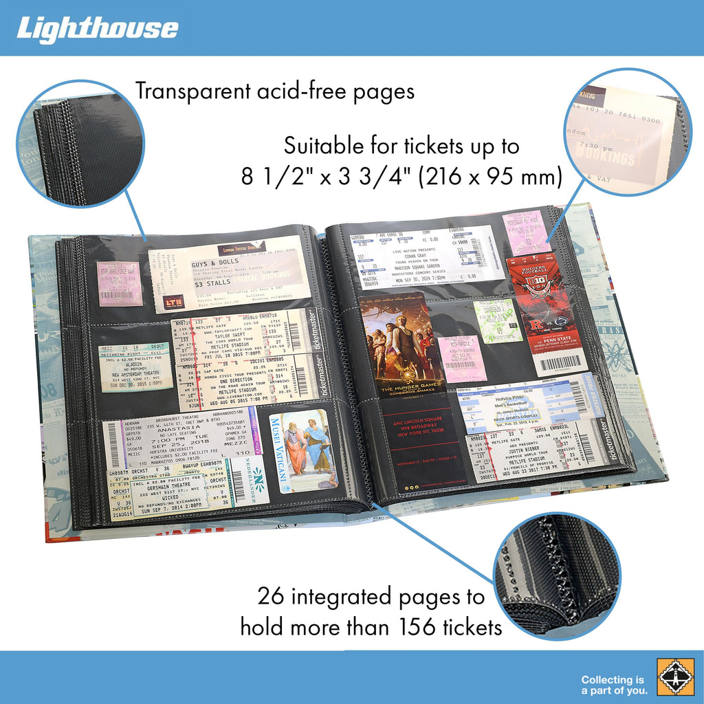 Ticket-Sammelalbum - Album für 148 Eintrittskarten, Konzertkarten und Tickets
