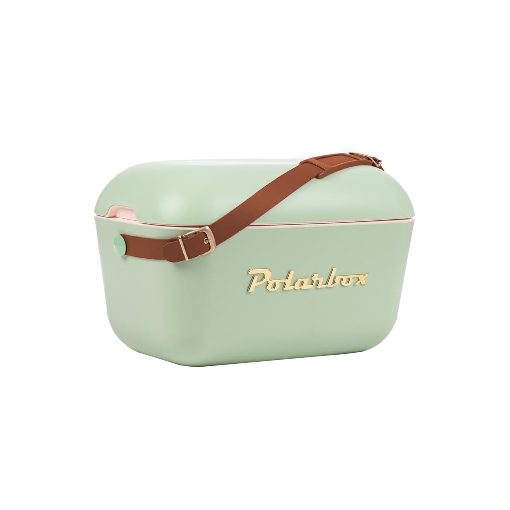 Kühltaschen Polar in Retro Vintage Design aus Kunststoff mit polystyrol (Airpop) thermische Isolierung (Olivgrün, 12 L)