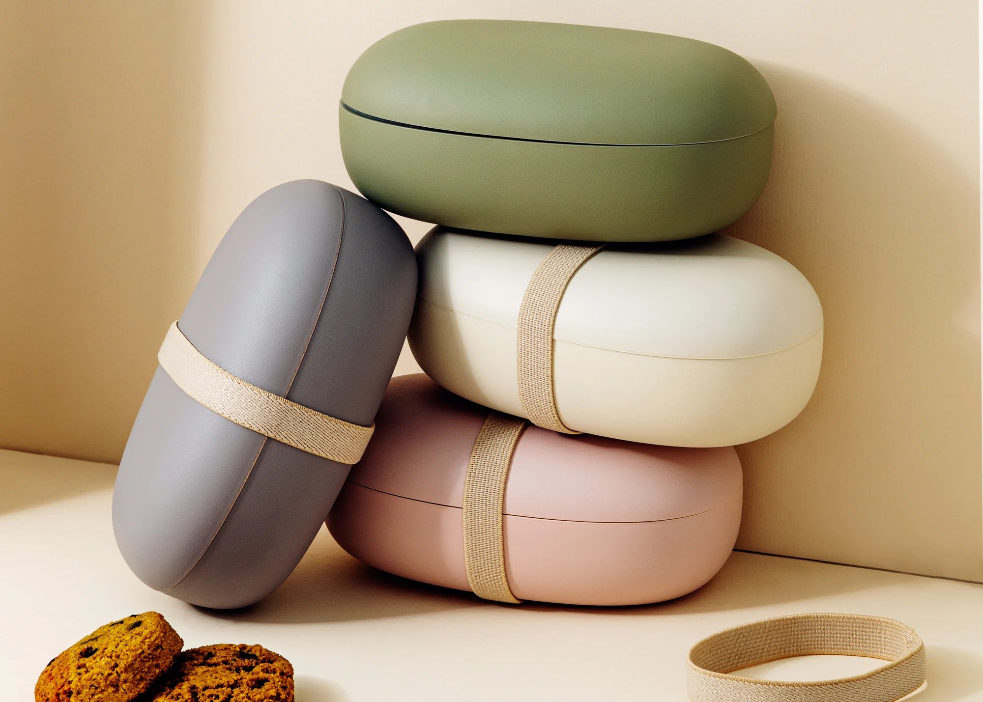 BENTO BOX - PEBBLE BAMBOO-GREEN