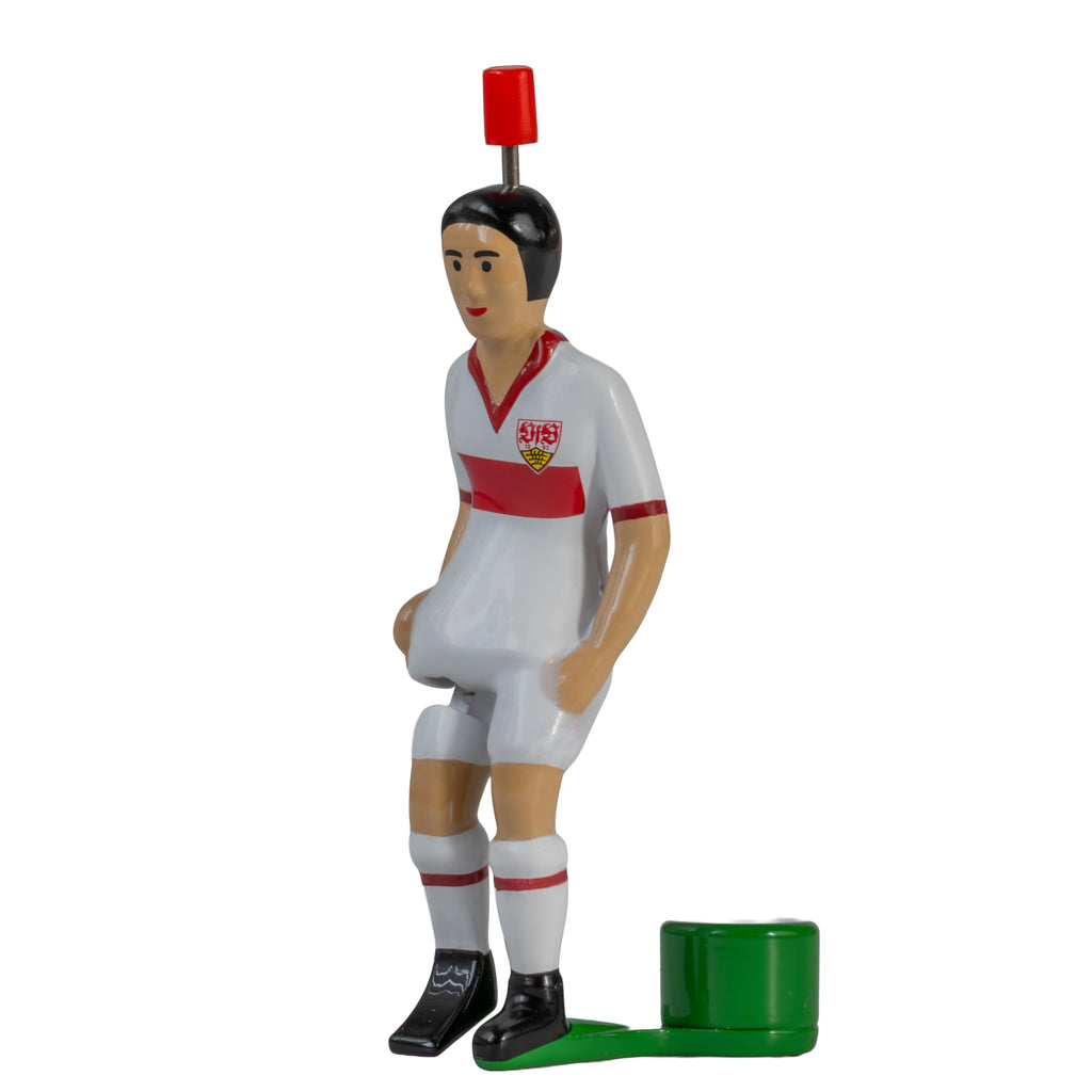 TIPP-KICK Spieler Top-Kicker VfB Stuttgart Klassik Edition - Original Spieler für mit angeschliffenem Fuß, Handbemalte Fußball-Figur im Trikot weiß/rot für Tischfußball-Spiel, Geschenkidee für Fans