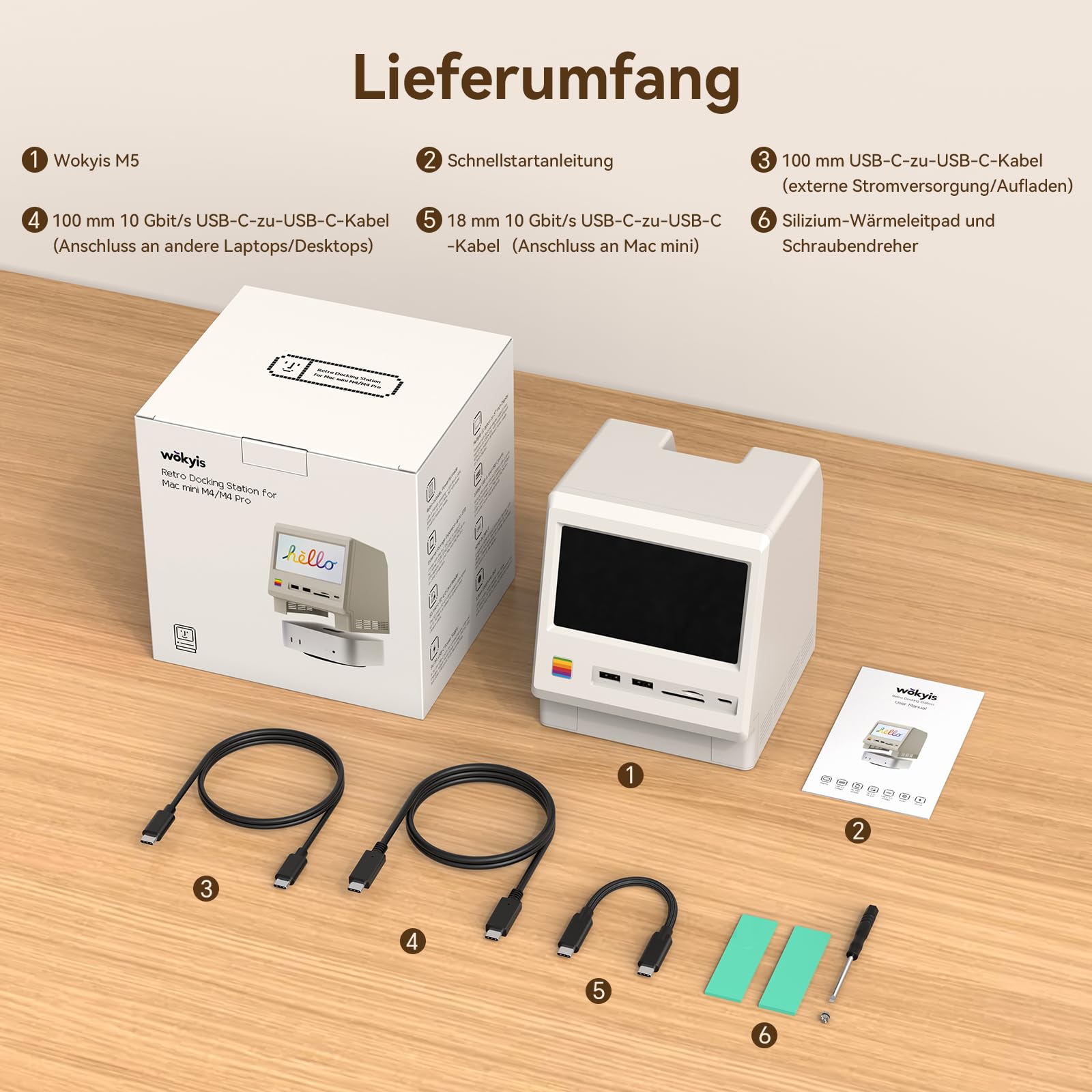 Wokyis M5 Retro-Dockingstation für Mac mini M4