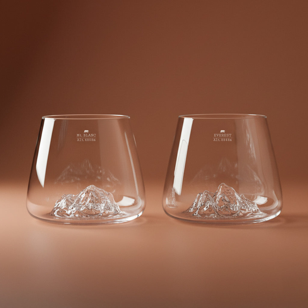 DESIGN WHISKY GLAS - EVERST & MT BLANC