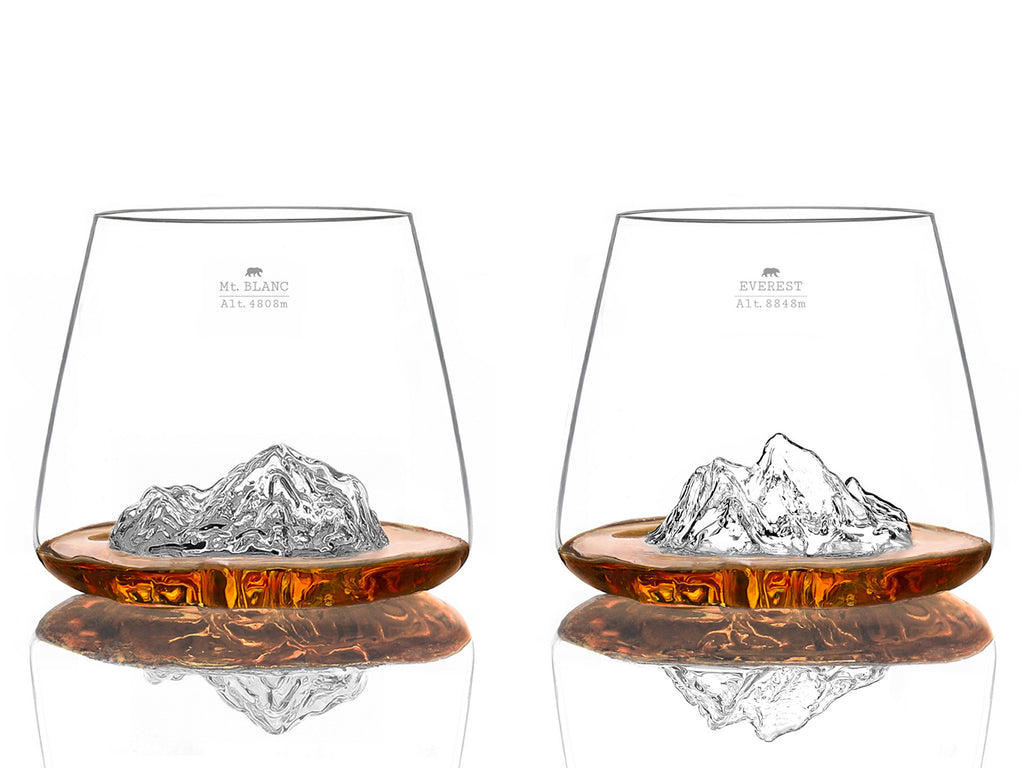 DESIGN WHISKY GLAS - EVERST & MT BLANC