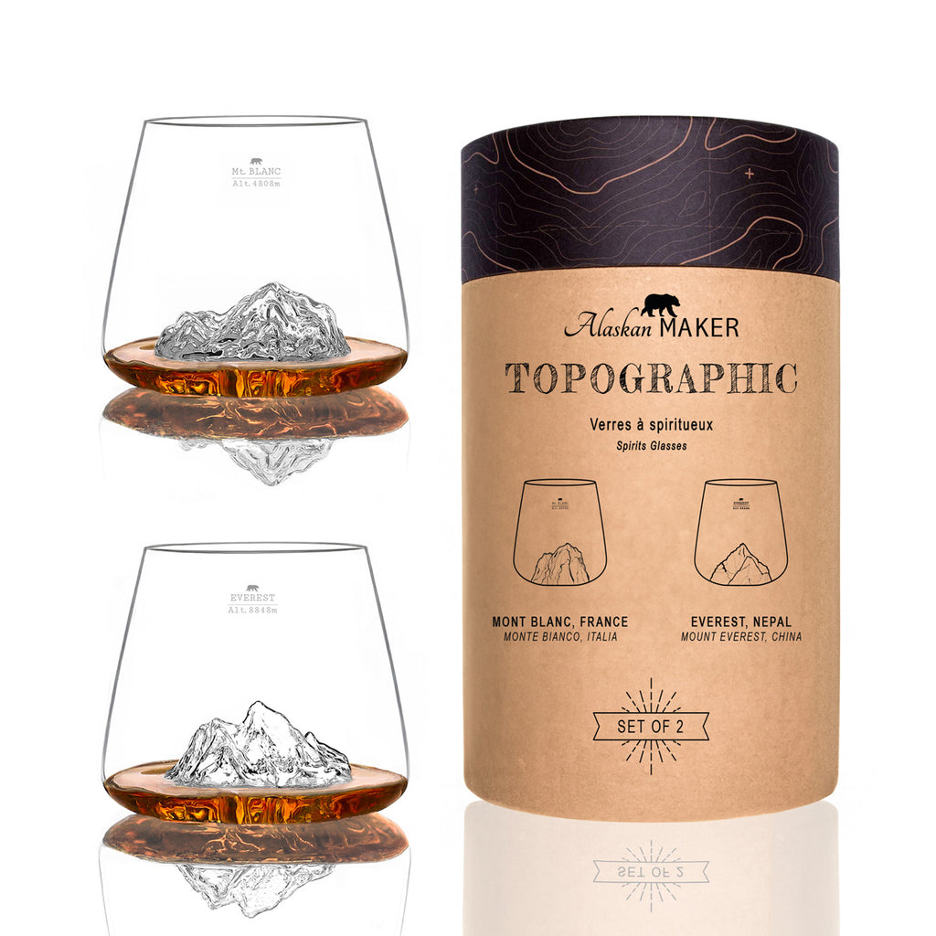 DESIGN WHISKY GLAS - EVERST & MT BLANC mountain 3Scoutz 1